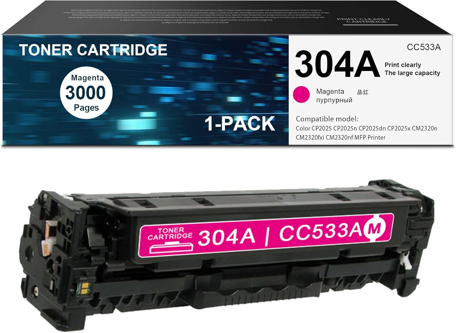 Magenta Toner Cartridge for HP Color CP2025 Printer H217586