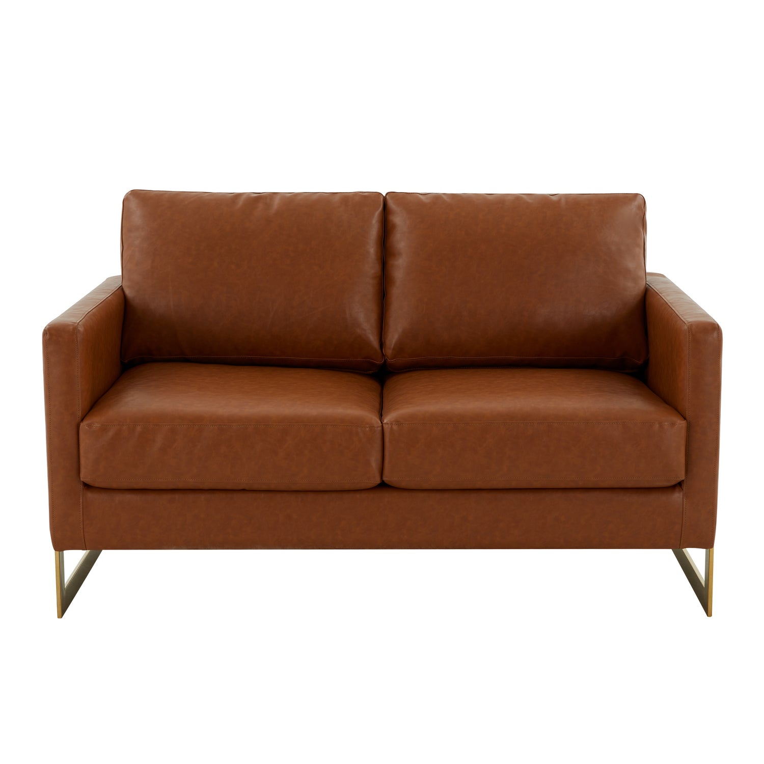 Leather Loveseat with Gold Frame E418670