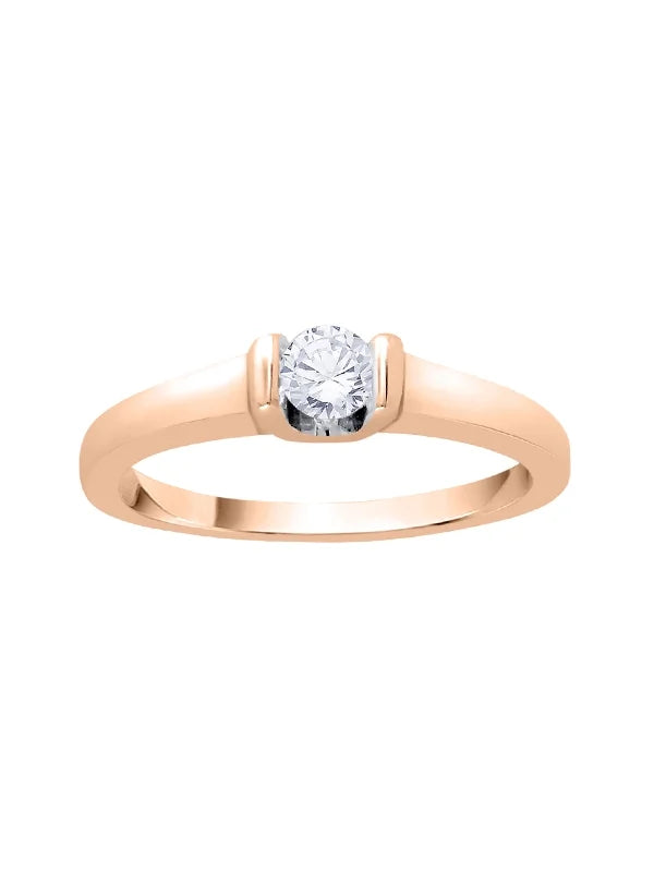 10K Gold Diamond Solitaire Engagement Ring R4772