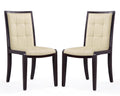 Faux Leather Dining Chair in Cream, Set of 2 L67137