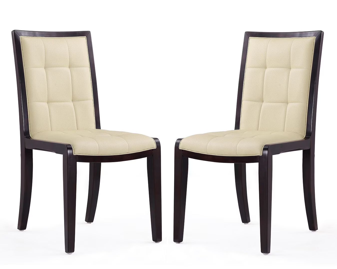 Faux Leather Dining Chair in Cream, Set of 2 L67137