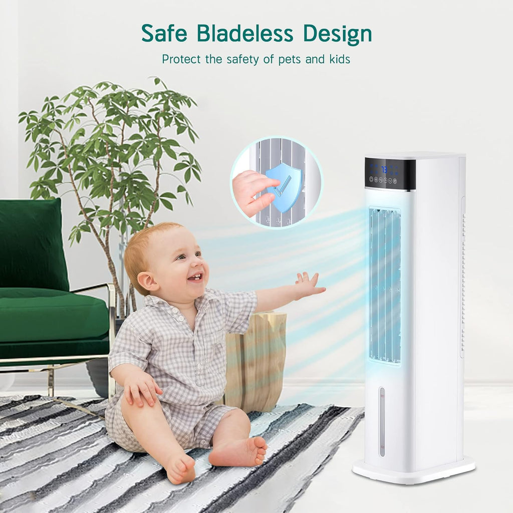 30" Evaporative Air Cooler with 70° Oscillation, 12H Timer, 3 Speeds 3 Modes, Remote Control Z504128