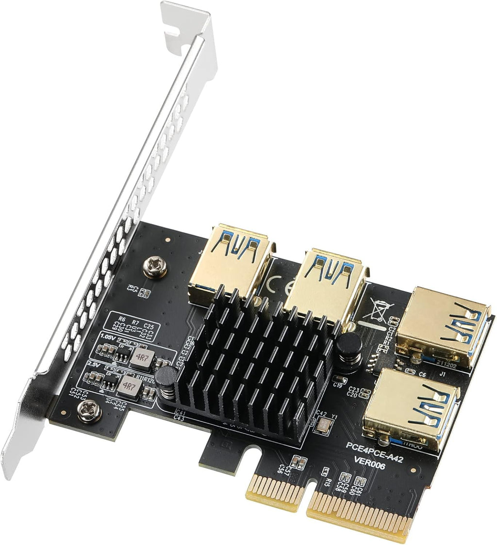 USB PCIe to USB 3.0 7 Ports Expansion Card with 15-Pin SATA Power Connector, Pack of 2 I993450