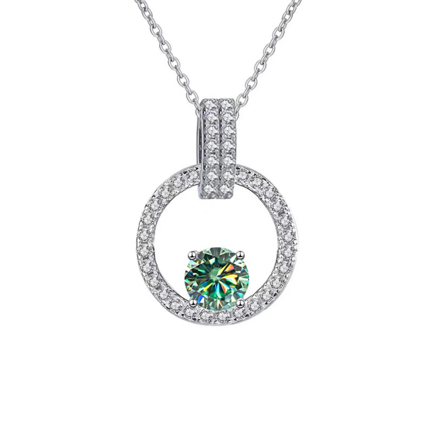 1CT Moissanite Pendant Necklace with Certificate H39982