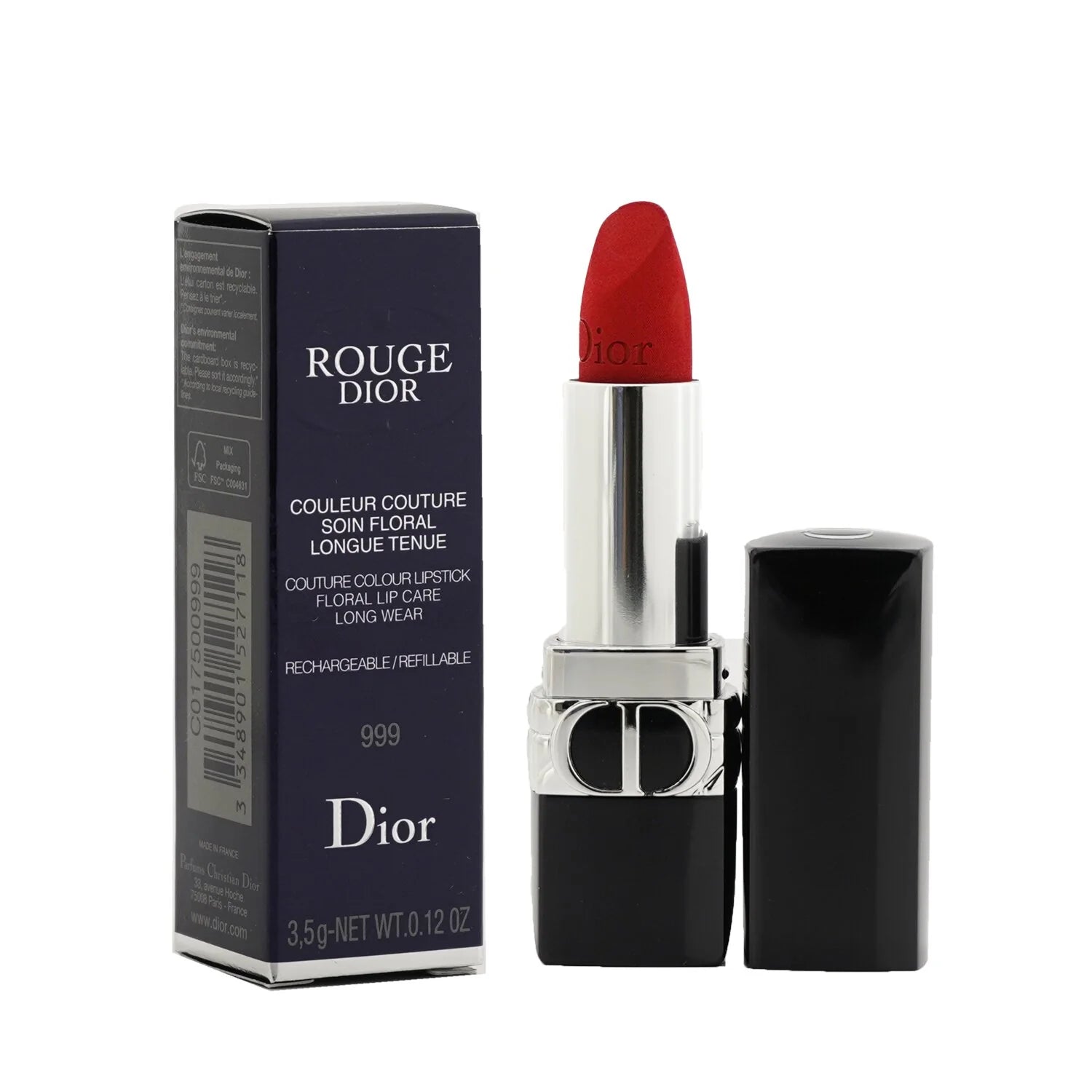 Rouge Dior Couture Colour Refillable Lipstick - # 999 (Satin) 3.5g/0.12oz S907