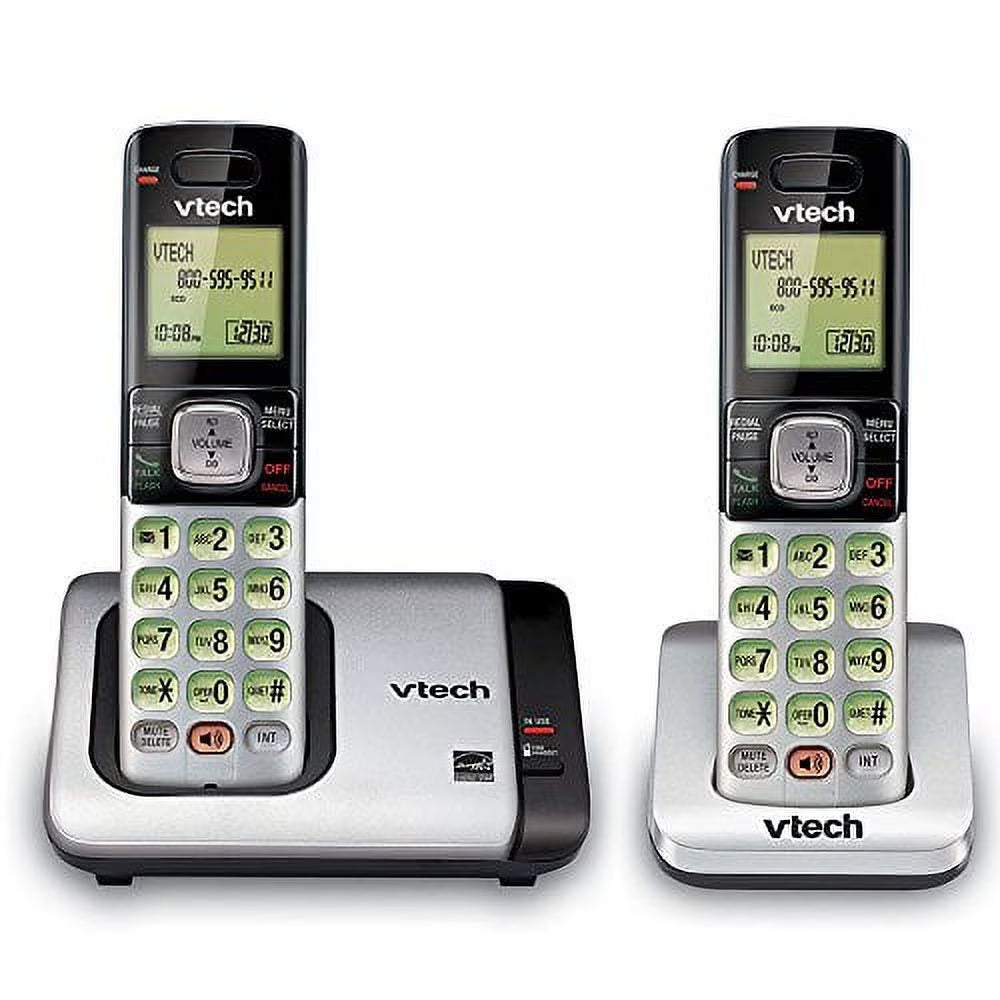2-Handset Expandable Cordless Phone with Caller ID, Silver T7024