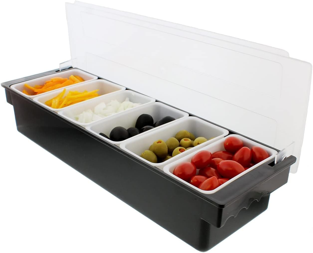 Black Pack of 2 Chilled Condiment Dispenser Serving Container U2766