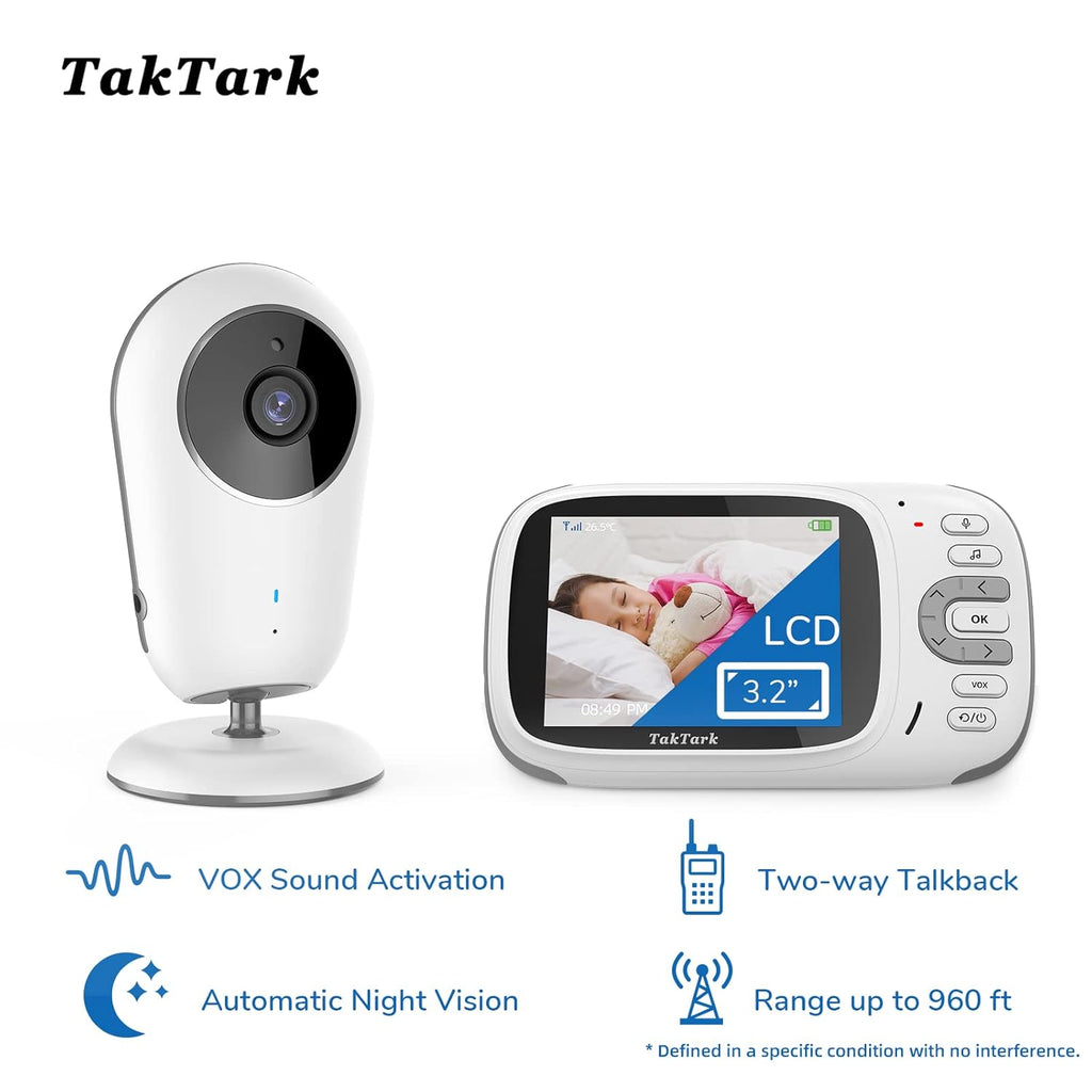Baby Monitor with Camera and Audio, No WiFi, 2-Way Talk-Back, Infrared Night Vision, Pack of 2 I5016
