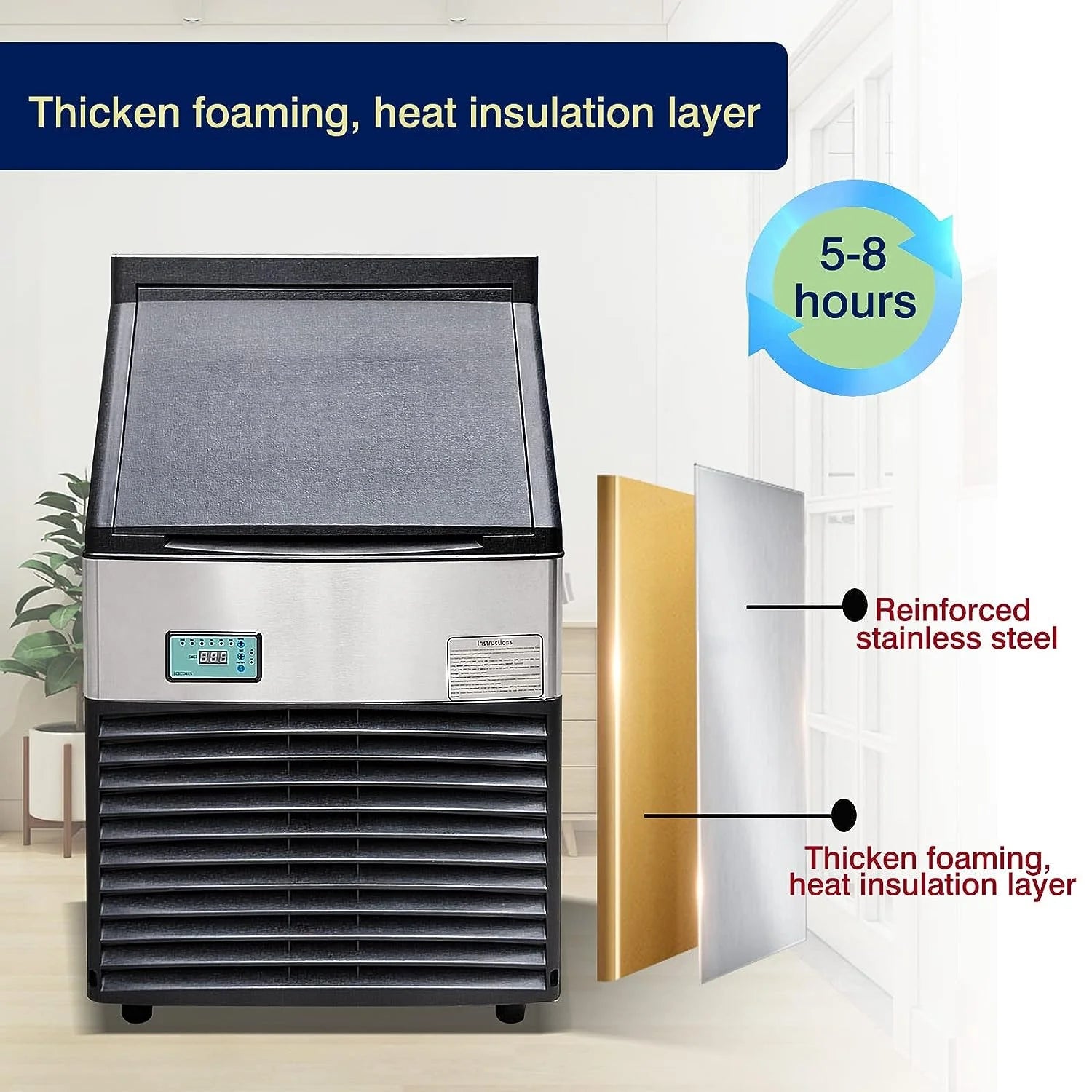 132lbs per Day Automatic Ice Cube Machine S412