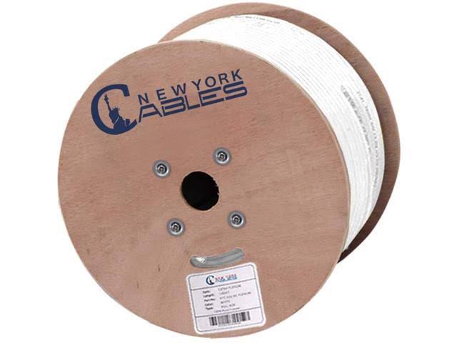 White Cat6a Plenum Pure Copper 1000ft UTP 23 AWG Cable D4620