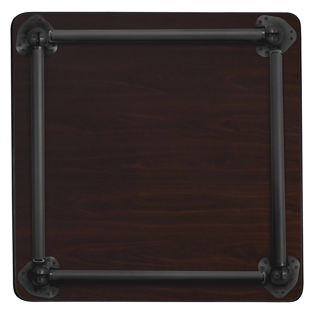 Square Folding Breakroom Table Mocha Walnut Black J269