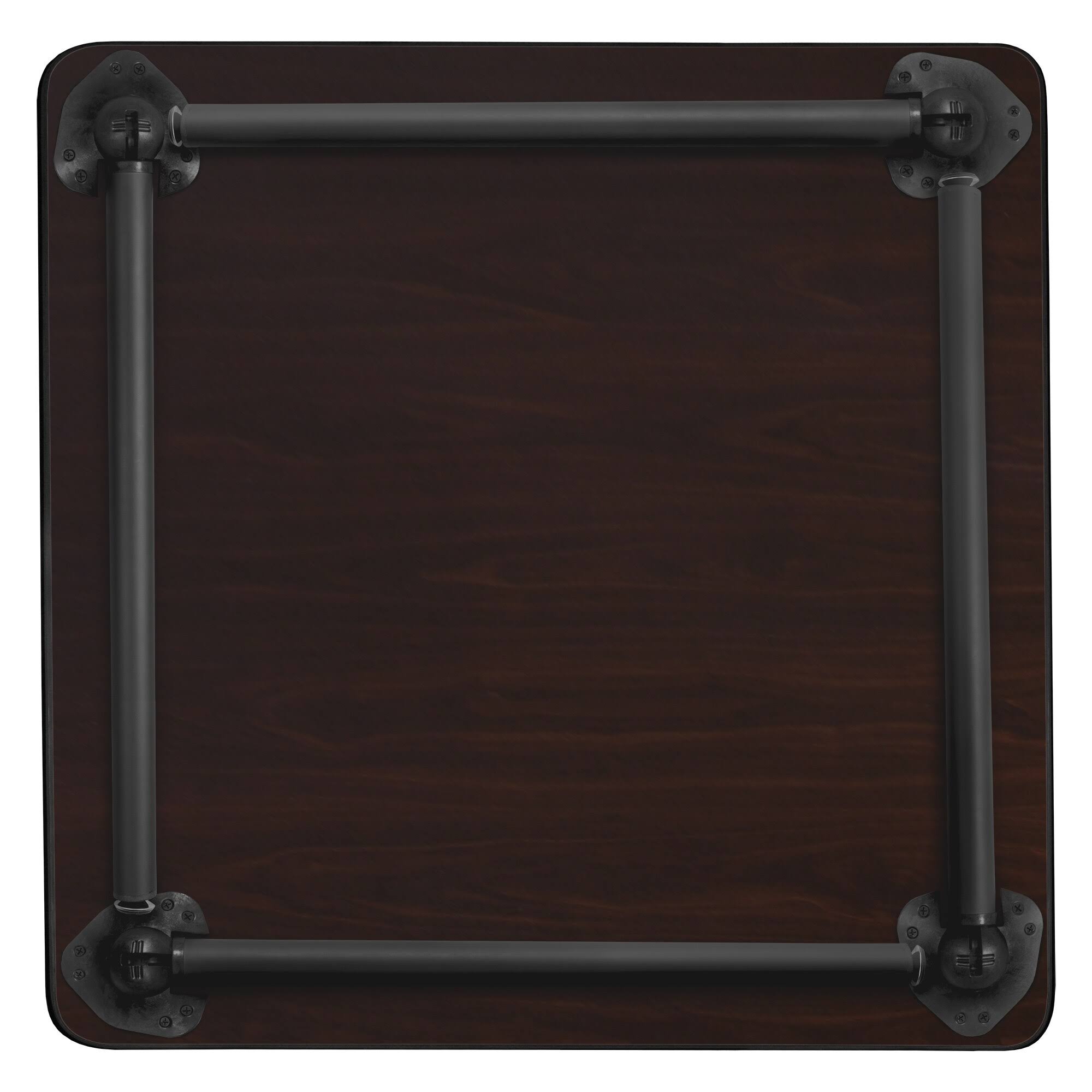 Square Folding Breakroom Table Mocha Walnut Black J269