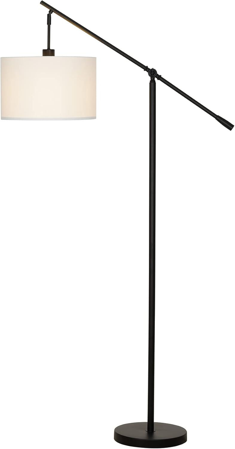 Modern Over The Sofa Counterbalance Floor Lamp with Diffuser, Semi-Gloss Black T352