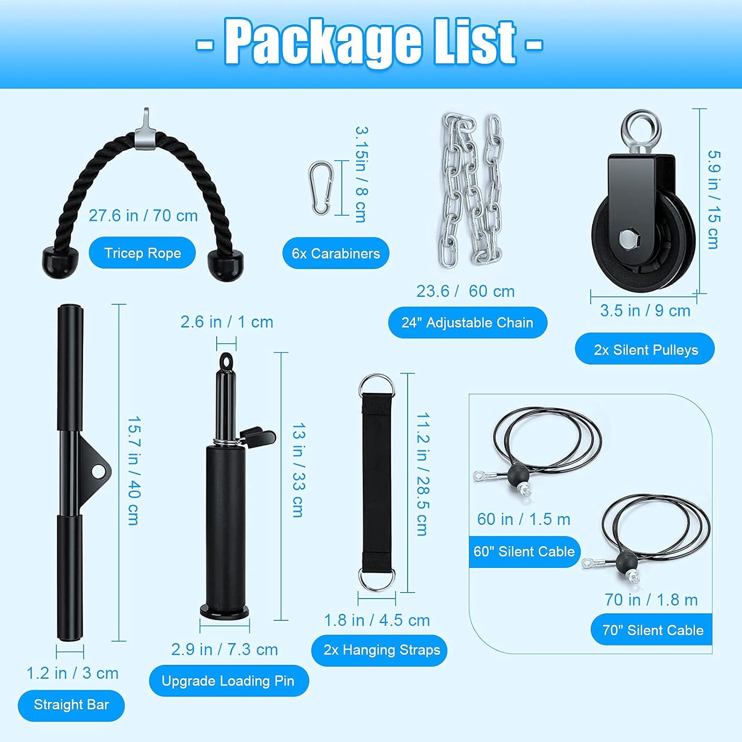 Fitness Cable Pulley System Attachments I603