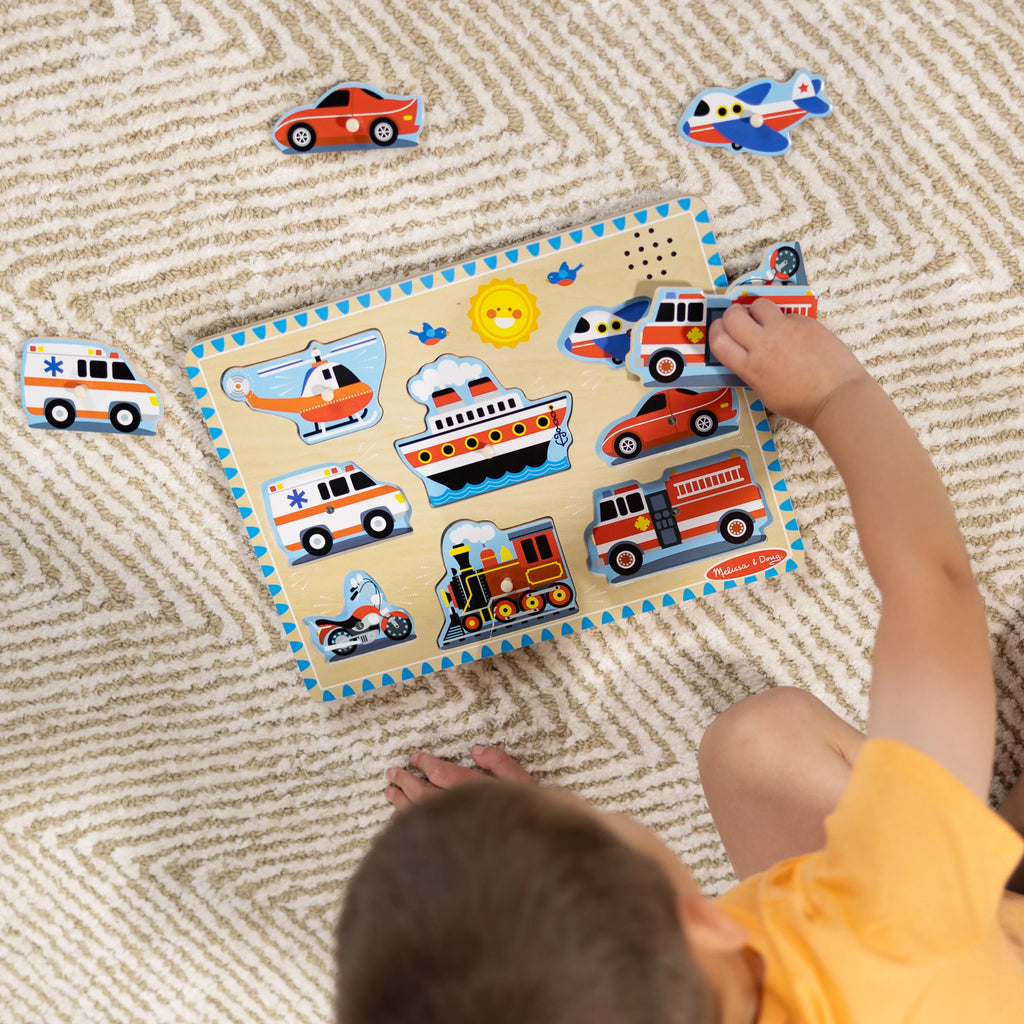 Wooden Peg Puzzle With Sound Effects (8 pcs) Y508675