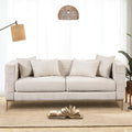 Beige Upholstered Sofa with 4 Pillows and Golden Metal Legs I350618