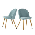 Fabric Upholstered Dining Chairs Set of 2 with Backrest Metal Legs, Power Blue X67185