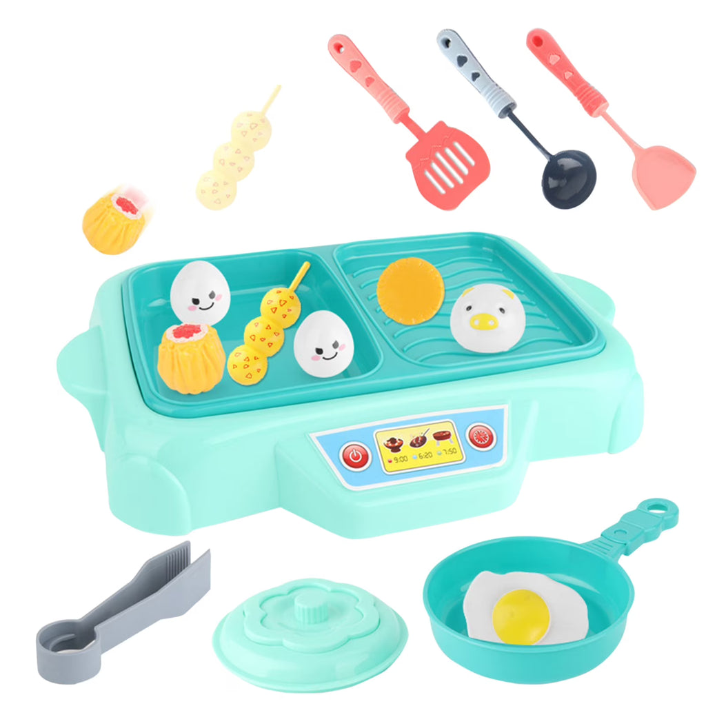 Educational Toys Grill Barbecue Set BBQ Food Toys with Music Lights Kids Spatula P272