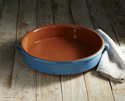 Mediterranean Blue Terra Cotta Cazuela, Round - 12.8 inch E576