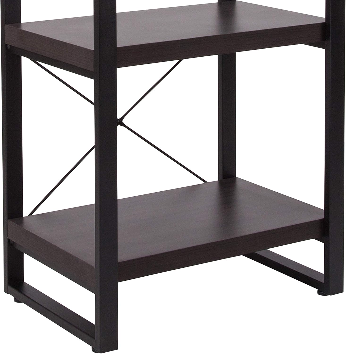 Charcoal Wood Grain 4 Shelf Etagere Bookcase R578