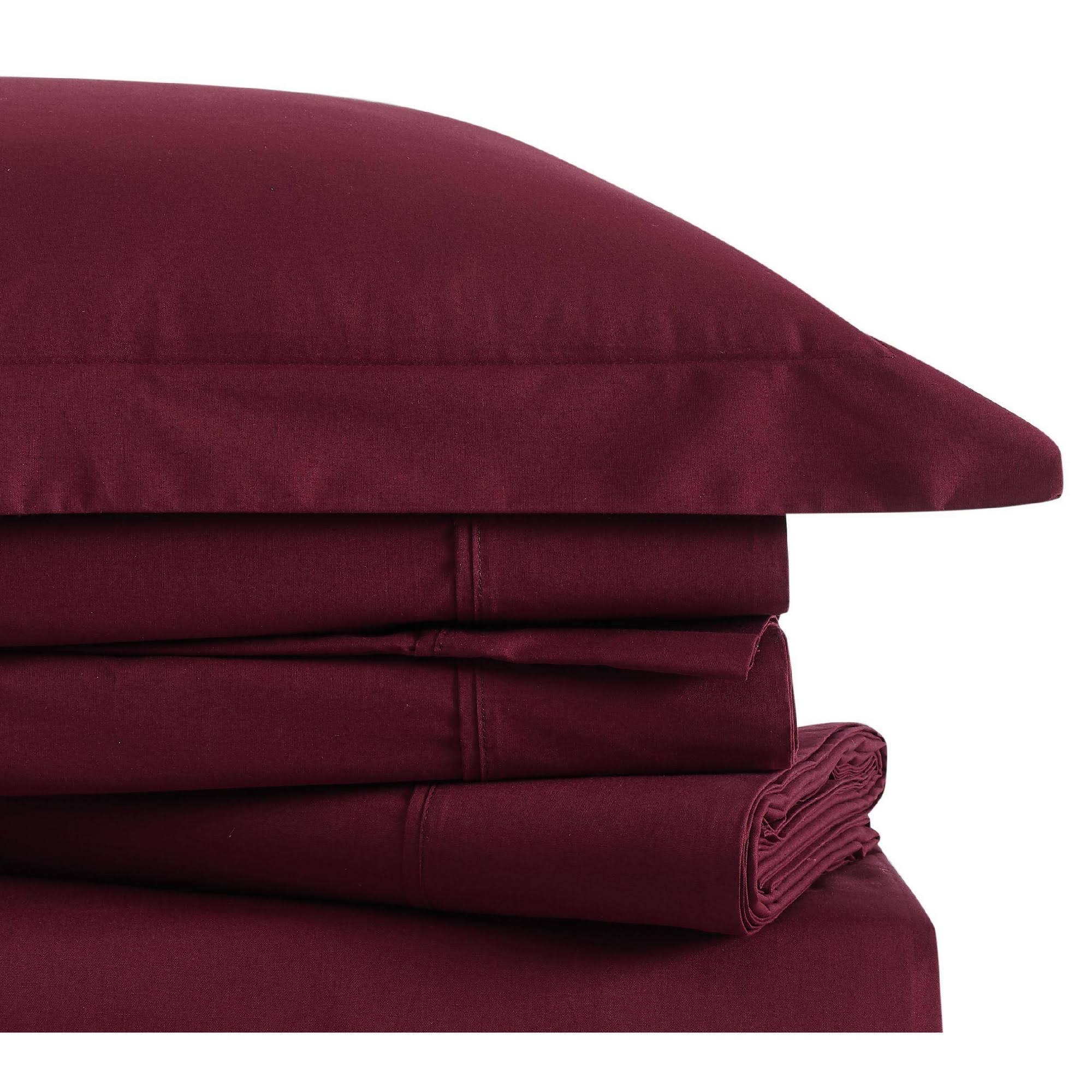 Burgundy Queen Cotton Sheet Set T45857