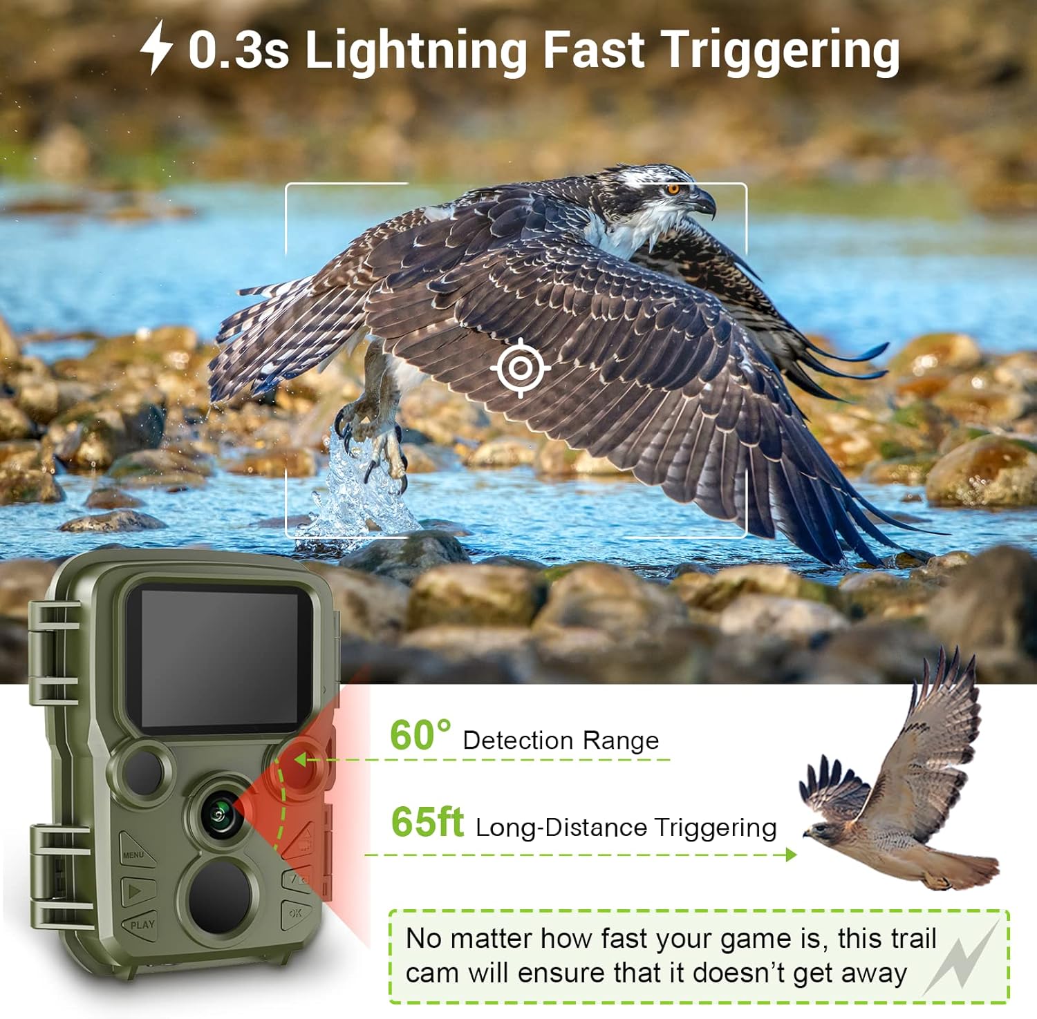 Mini Trail Camera 12MP 1080P with 65ft Night Vision IP66 Waterproof K9880