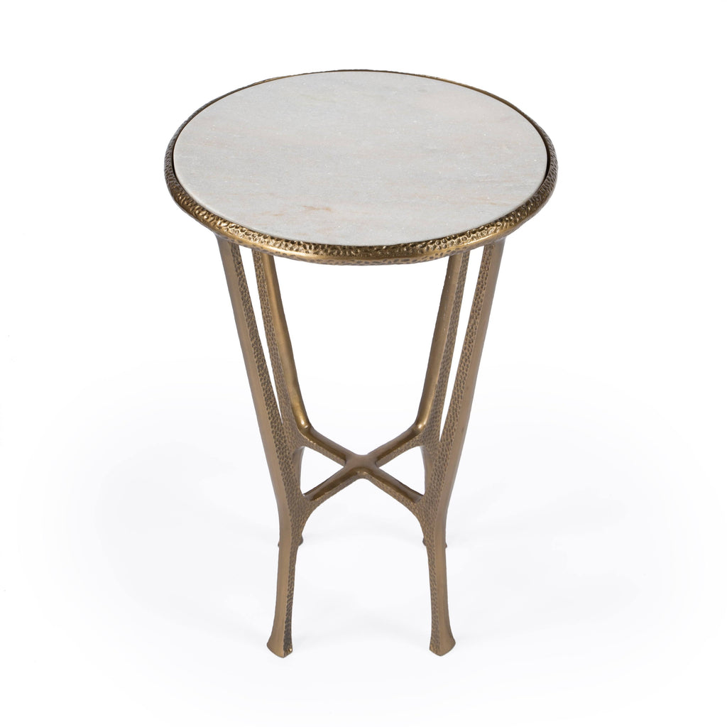 Metal & Stone End Table Z945