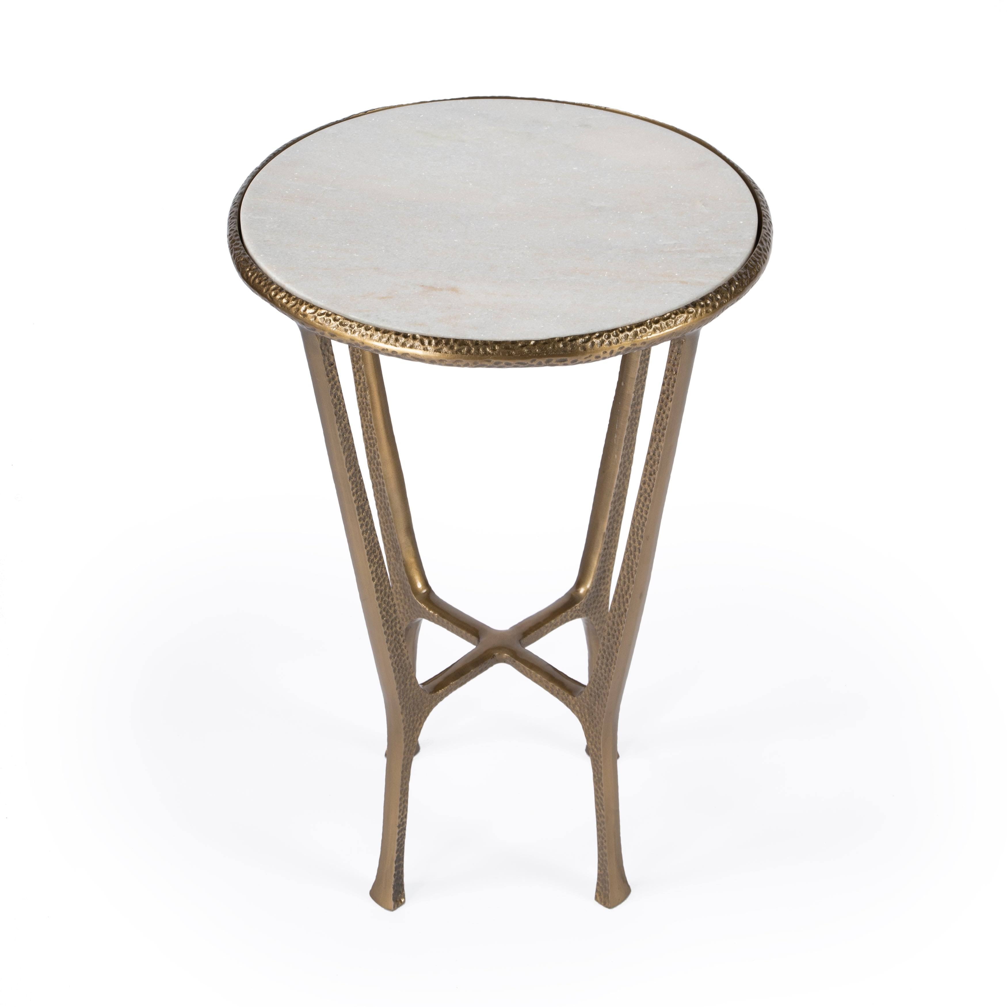 Metal & Stone End Table Z945