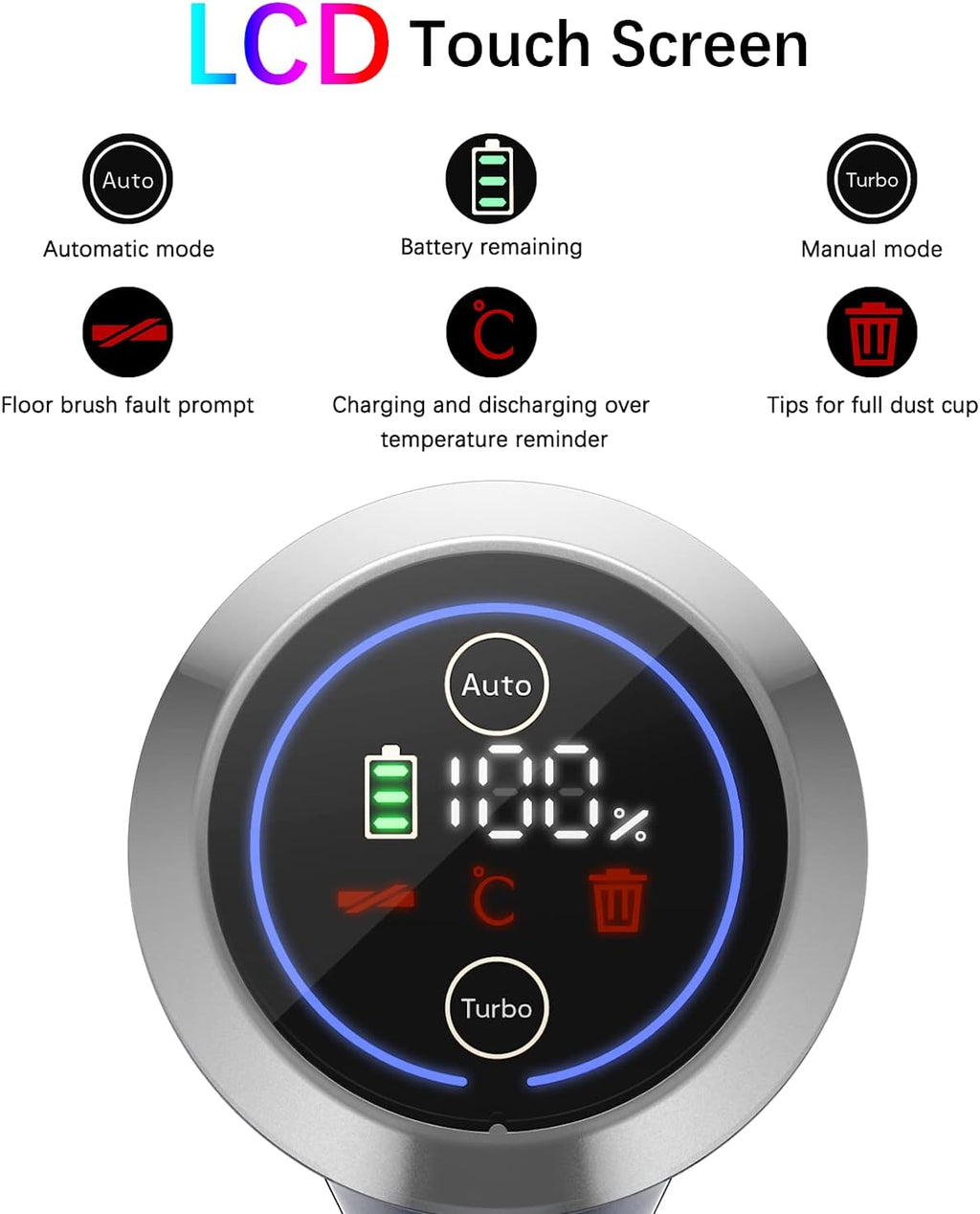 Cordless Vacuum Cleaner with LED Touch Screen Y786622