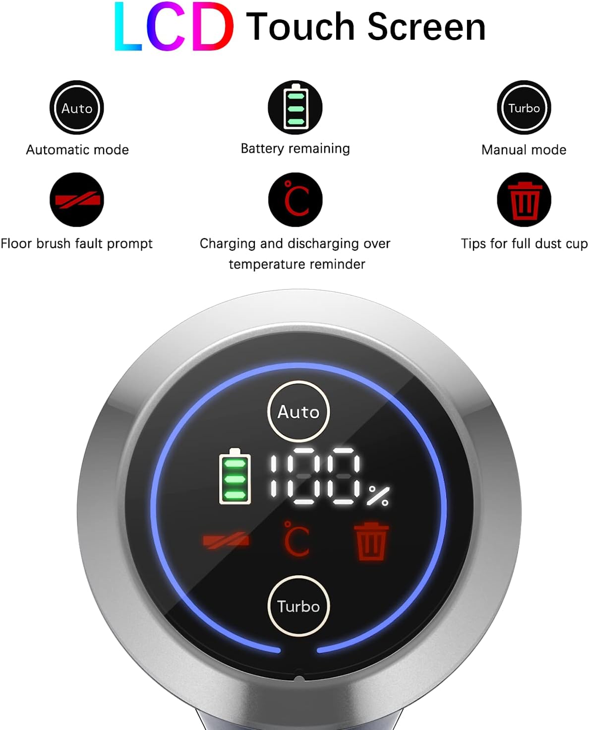 Cordless Vacuum Cleaner with LED Touch Screen Y786622