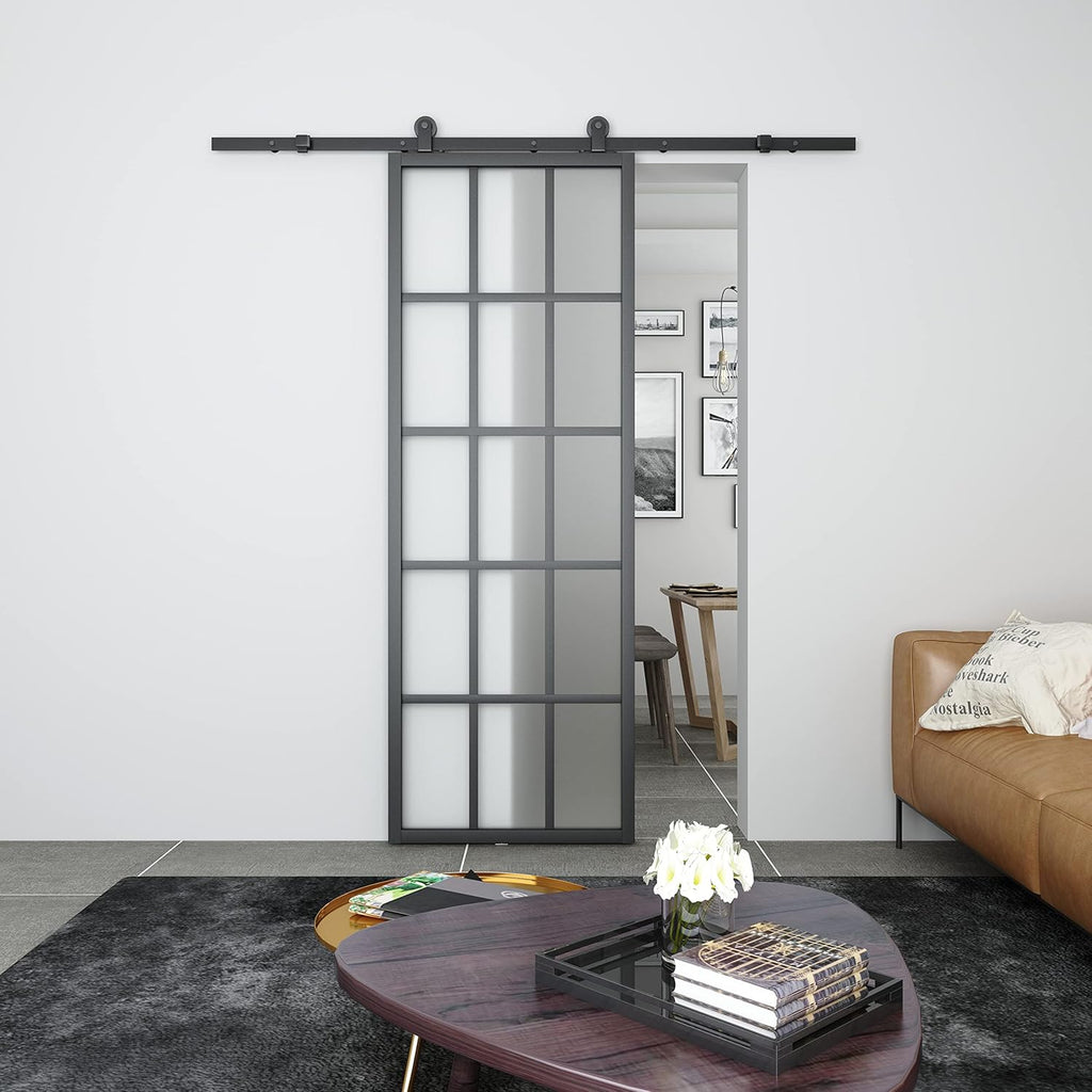 Frosted Glass Barn Sliding Door Slab Y77976