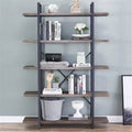5-Tier Industrial Bookcase with Rustic Wood and Metal Frame G5139