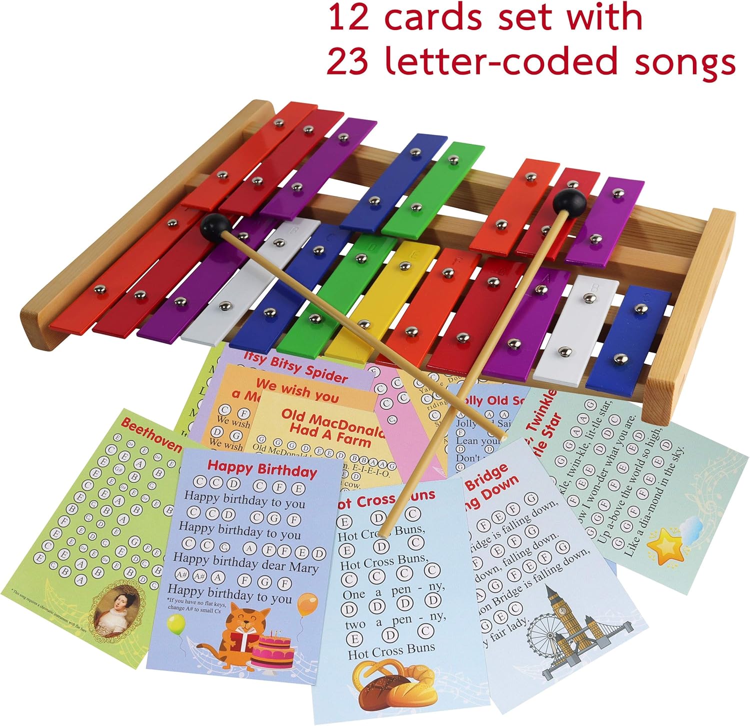 20 Note Chromatic Metal Glockenspiel with Sheet Music Cards K72910