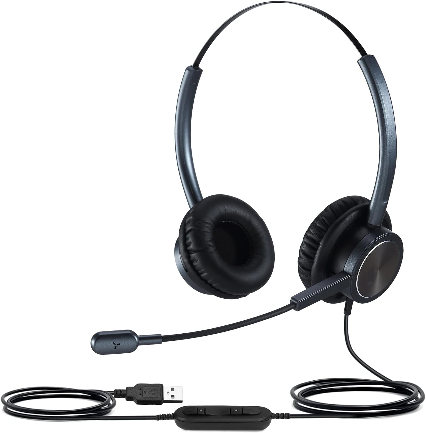 USB PC Headset with Mute Button, Noise Cancelling Microphone, Pack of 2 T581