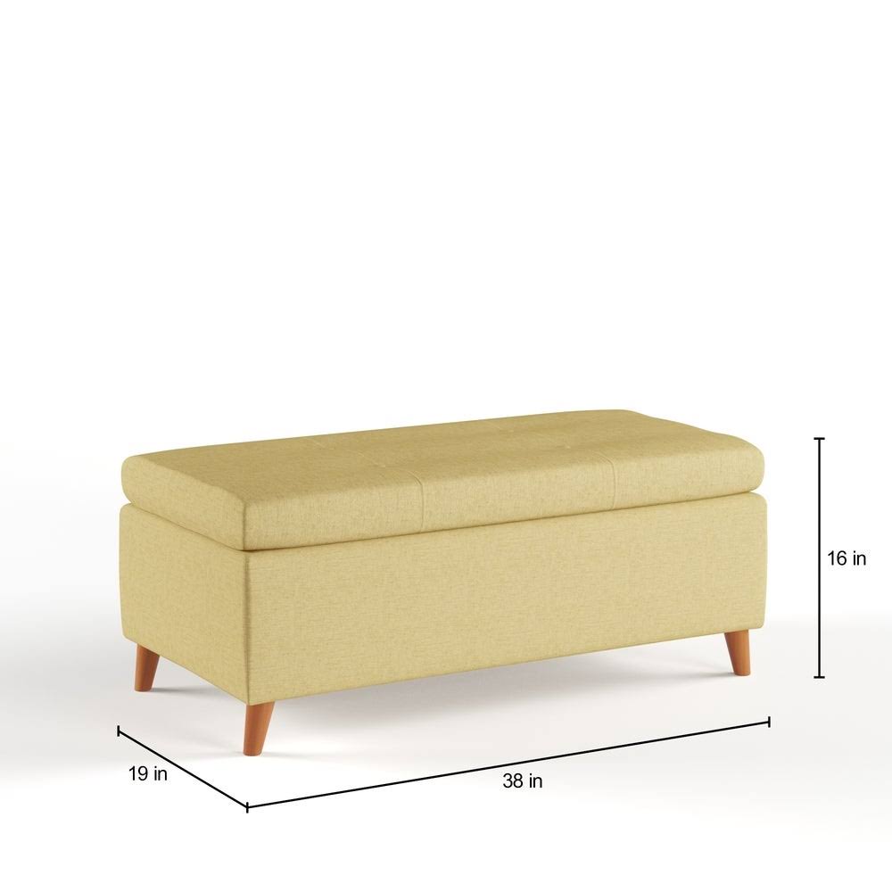 Light Blue Storage Ottoman Bench K6968