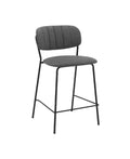 Faux Leather and Metal Counter Height Bar Stool Z235998