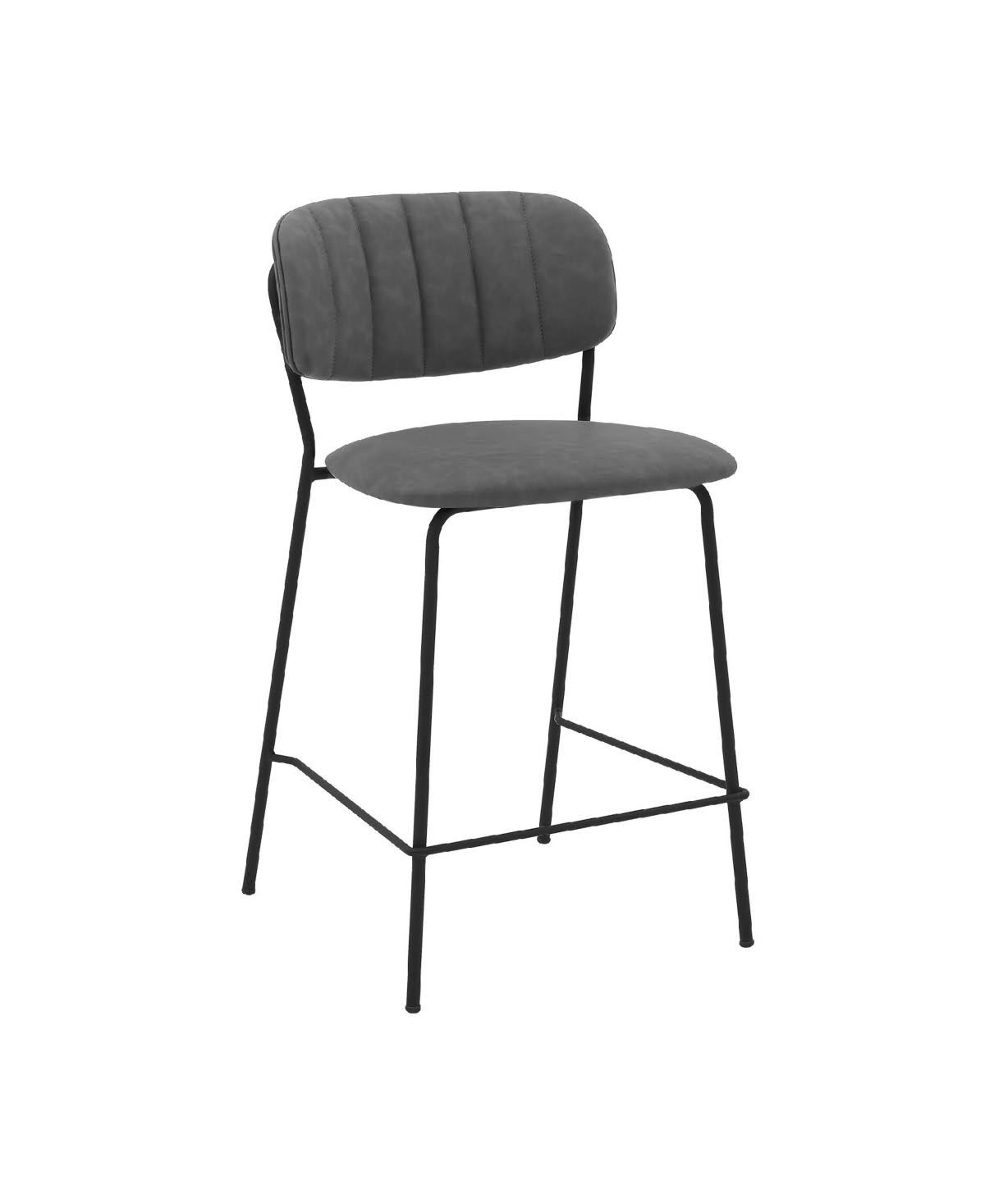 Faux Leather and Metal Counter Height Bar Stool Z235998