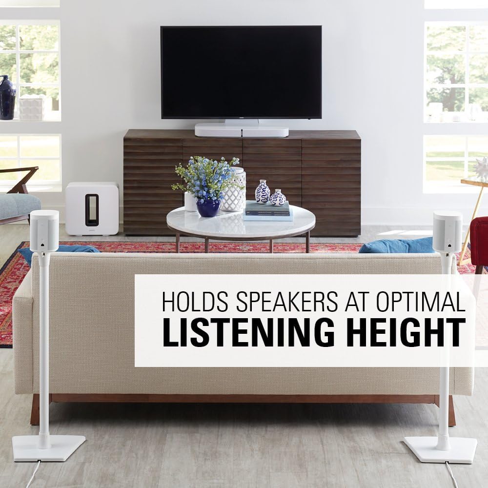 White Single Speaker Stand O985