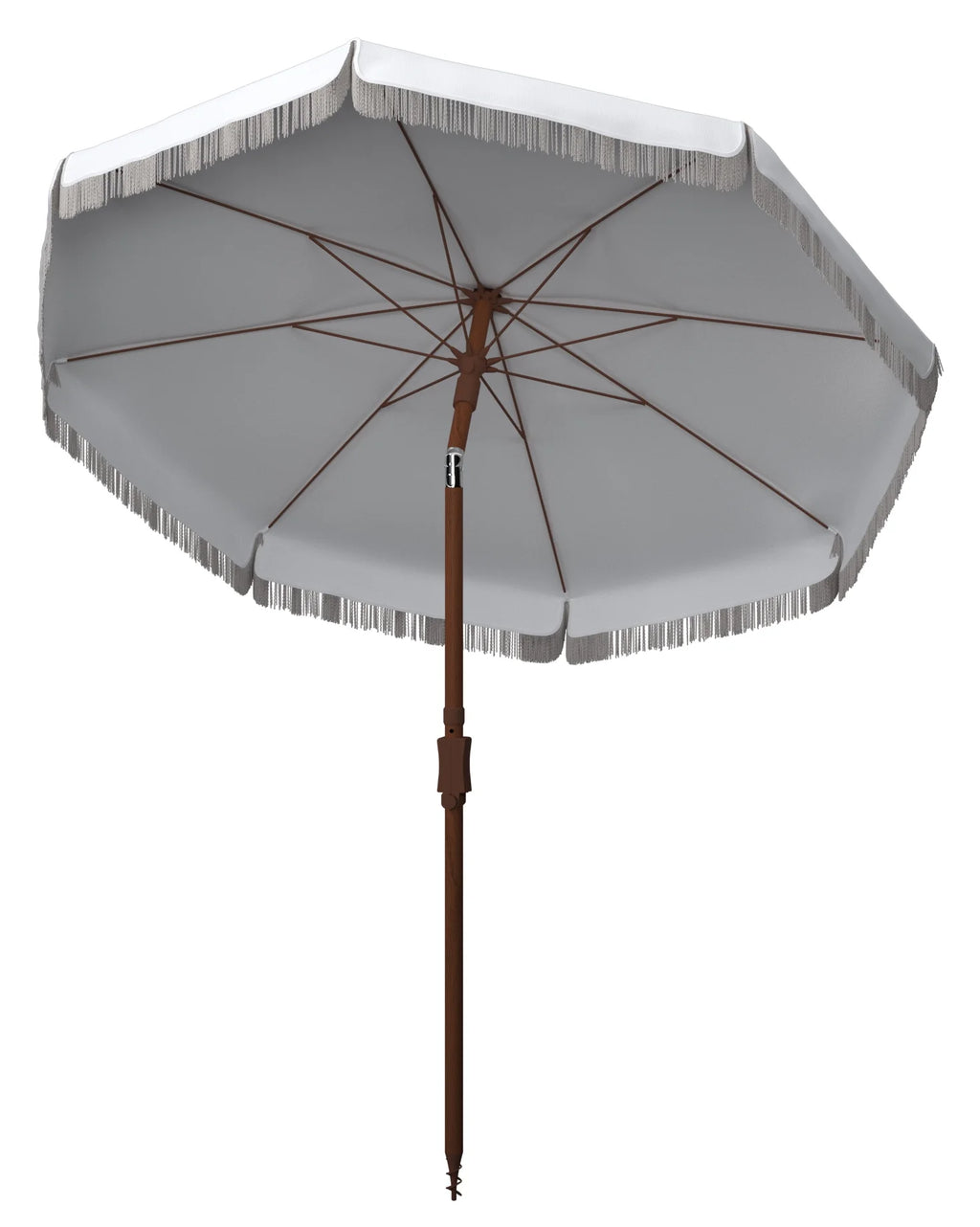 White Fringe Beach Patio Umbrella M584