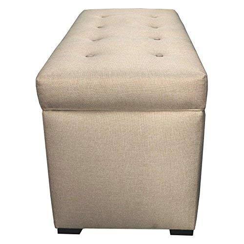 Light Tan Tufted Storage Trunk Bench D613