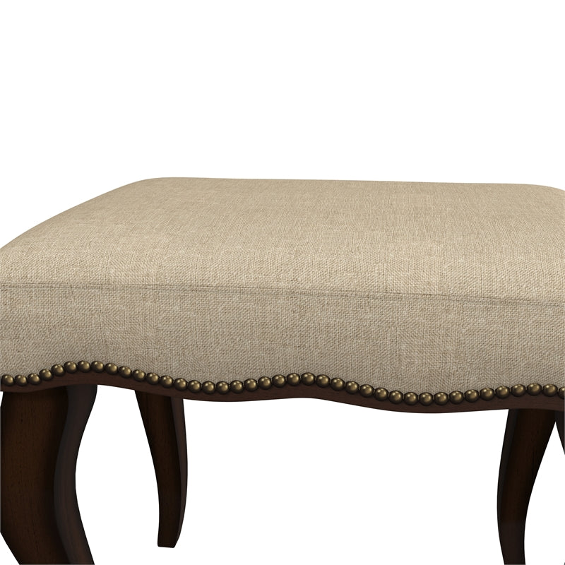 Burnished Oak Wood Backless Vanity Stool Z969