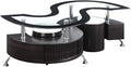 Cappuccino Coffee Table with Stools C75231