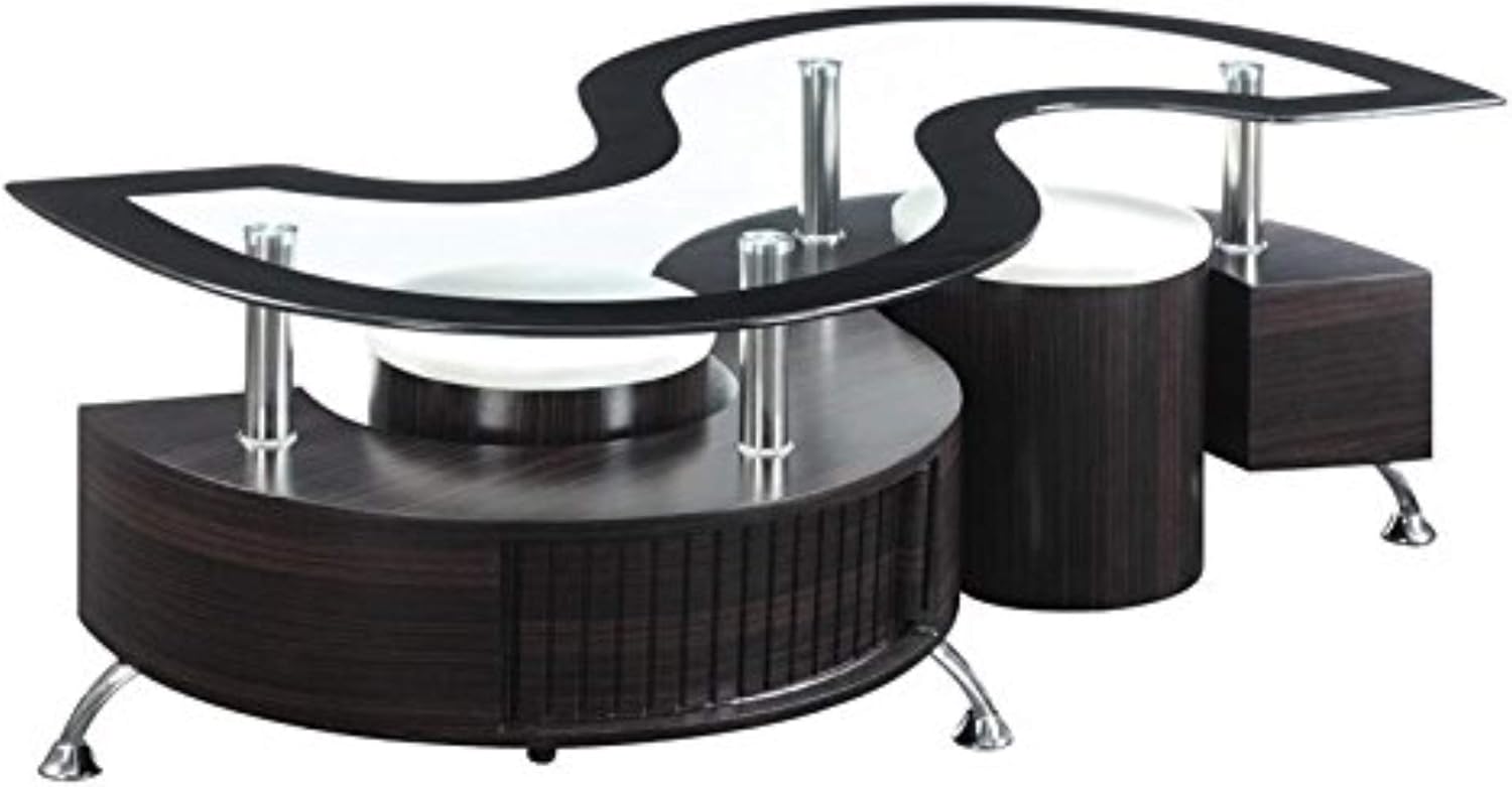 Cappuccino Coffee Table with Stools C75231