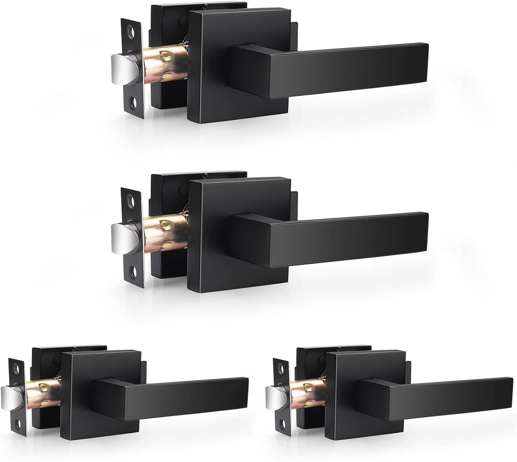 Matte Black Square Passage Door Levers Pack of 2 Z83533