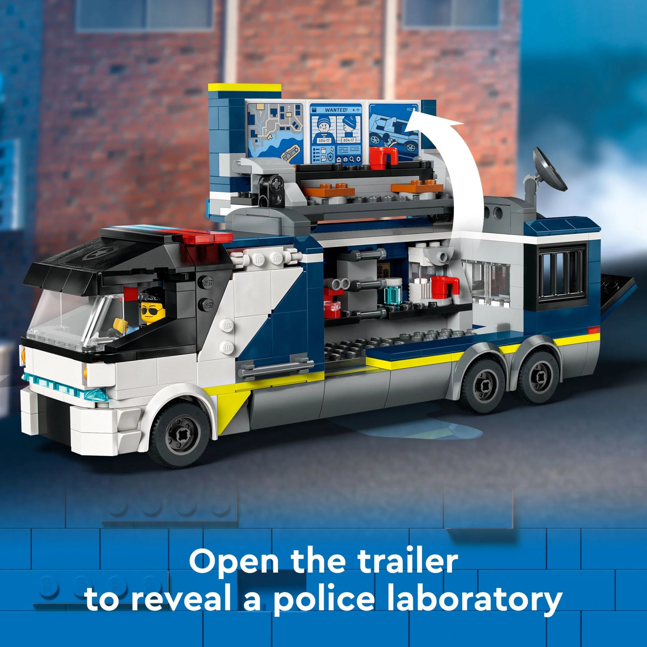 LEGO City Police Mobile Crime Lab Truck Toy with Quad Bike, 2 Officers, 1 Scientist and 2 Crook Minifigures E8101
