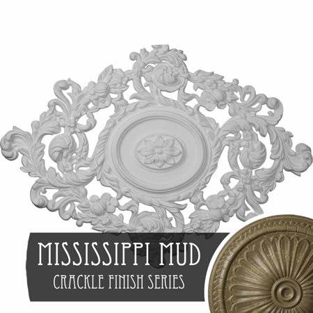 30 3/8x22W x 20 3/4x22H x 1x22P Hand-Painted Ceiling Medallion J2044