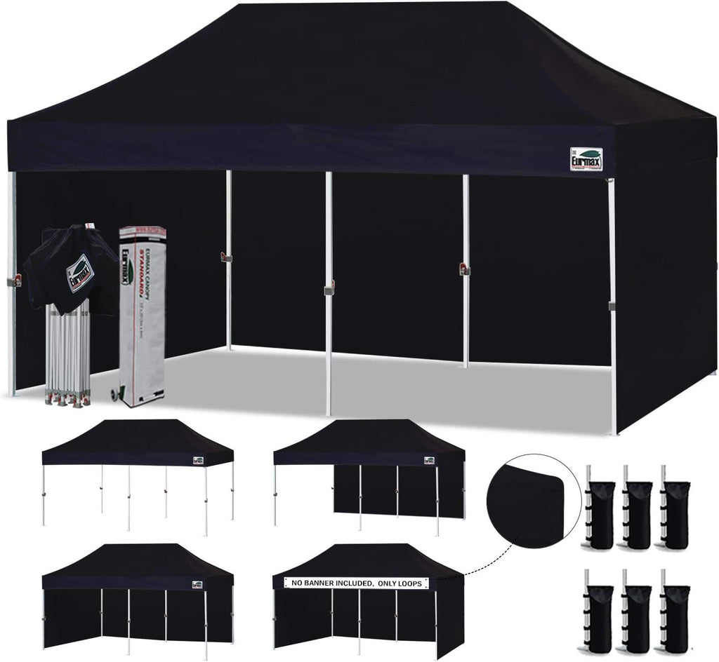 10'x10' Pop-up Canopy Tent with 4 Removable Side Walls and Roller Bag Y227