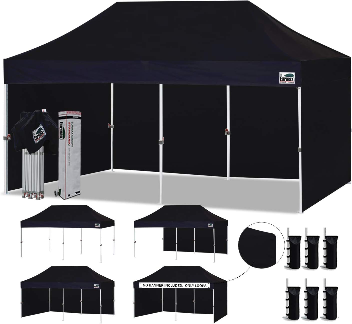 10'x10' Pop-up Canopy Tent with 4 Removable Side Walls and Roller Bag Y227