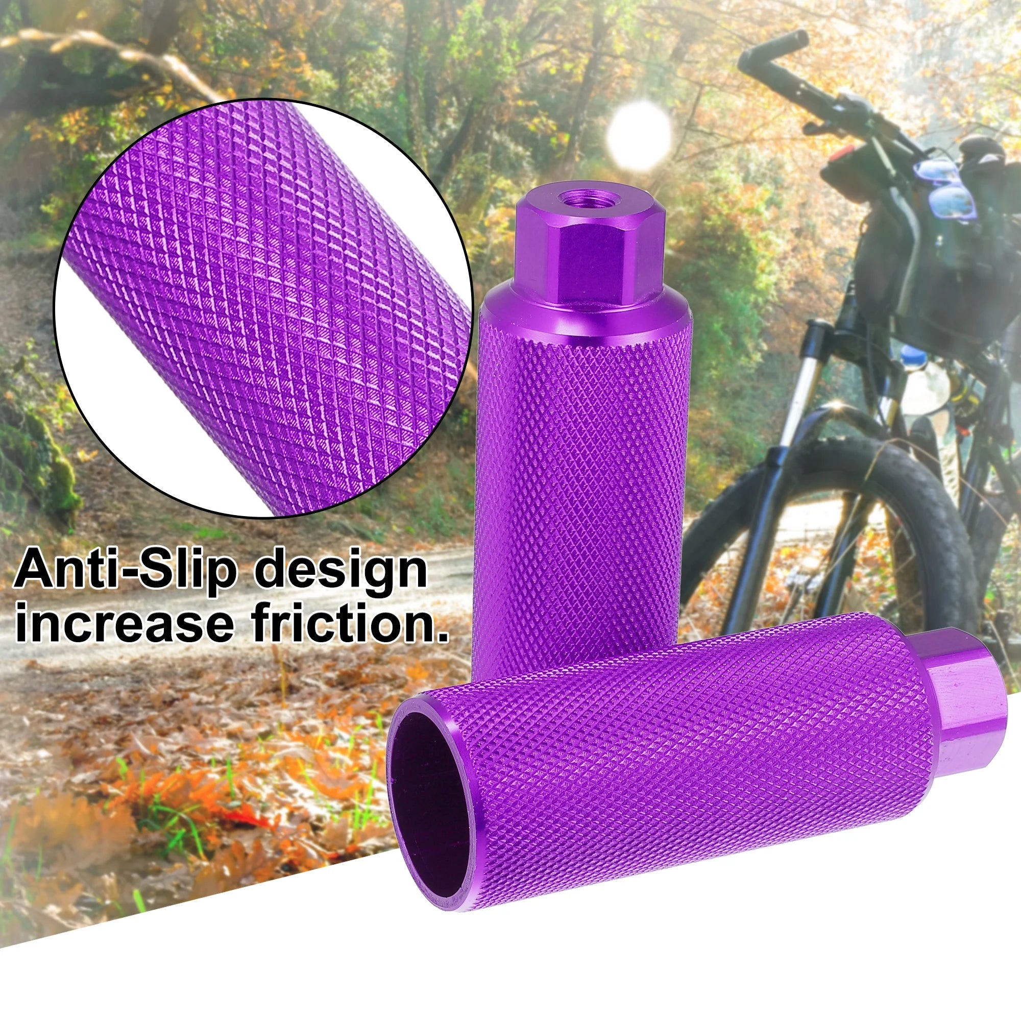 Black Purple Aluminum Alloy Bicycle Footrest Pegs F3018