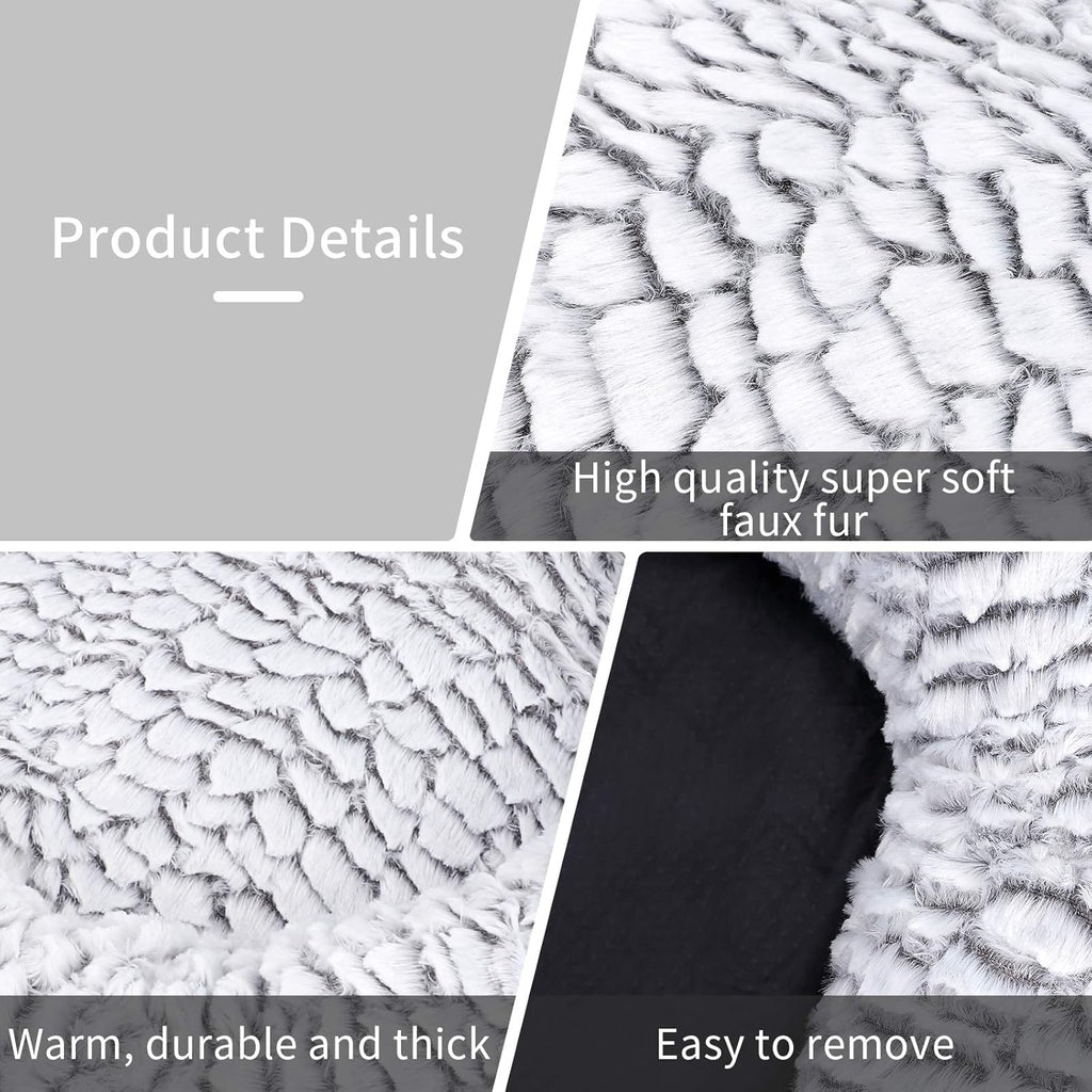 Calming Donut Dog Bed Round Fluffy Plush Washable Cuddler Pack of 2 B22075